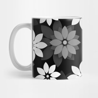 black and white flower pattern print Mug